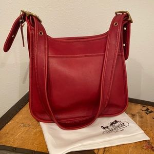 Vintage USA Made Coach Legacy Zip Handbag 9966 Red